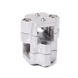  KM.Z Cross linear unit connectors for two-axis systems, multi-piece, aluminum 