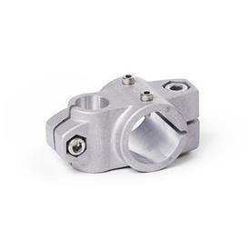  KSU.E Cross linear unit connectors for one-axis systems, unequal bore dimensions, aluminum d1: B - Bore<br />Surface: 8 - blasted, matt