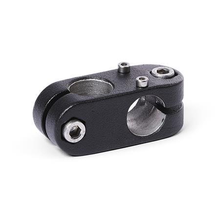  KK.E Cross linear unit connectors for one-axis systems, aluminium d1: B - Bore
Surface: 2 - Black, textured powder-coated, RAL 9005