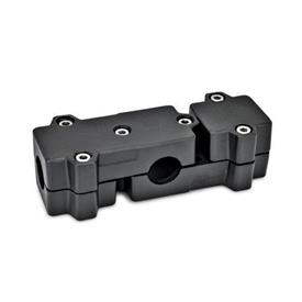  WMD Angle clamps, multi-piece, aluminum d<sub>1</sub> / s: B - Bore<br />Surface: 2 - Black, textured powder-coated, RAL 9005