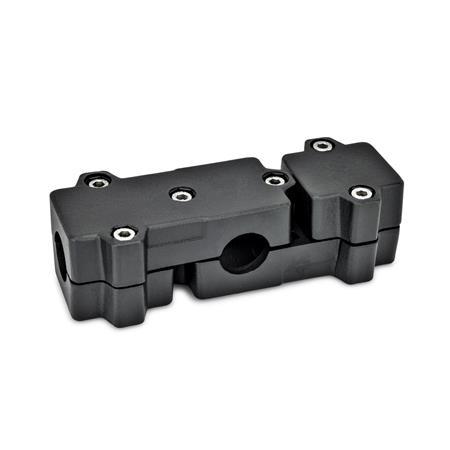  WMD Angle clamps, multi-piece, aluminum d<sub>1</sub> / s: B - Bore
Surface: 2 - Black, textured powder-coated, RAL 9005