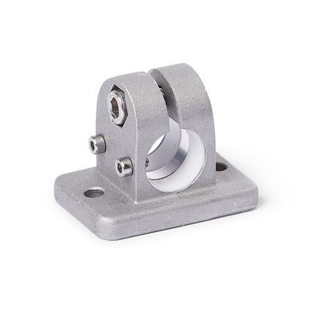  FK.E Flanged linear unit connectors, with two fastening bores, aluminium d1: G - with slide insert
Surface: 8 - Blasted, matt, blasted, matt