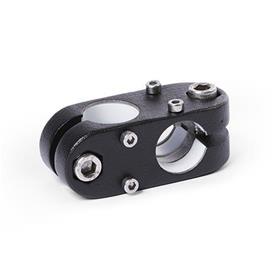  KK.Z Cross linear unit connectors for two-axis systems, aluminium d1: G - with slide insert<br />Surface: 2 - textured powder-coated, Black RAL 9005