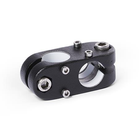  KK.Z Cross linear unit connectors for two-axis systems, aluminium d1: G - with slide insert
Surface: 2 - textured powder-coated, Black RAL 9005
