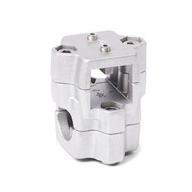 Cross linear unit connectors for two-axis systems, multi-piece, aluminum