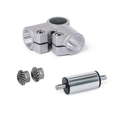  YLS L-angle gears, for single tube linear units Surface: 8 - blasted, matt
Type: B - Angle gear box + bevel gear wheel set + drive unit (steel chrome plated)