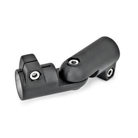  GST Joint clamps, aluminum Type: T - Adjustment with 15° division (serration)<br />Surface: 2 - Black, textured powder-coated, RAL 9005