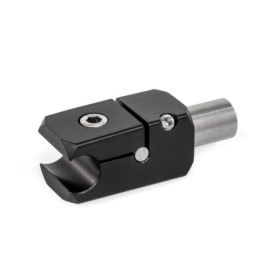  TGR Rail T-clamp mountings, aluminium Type: W - With stud (stainless steel, AISI 303)<br />Finish: S - Aluminum, black anodized