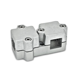  TM T-clamps, multi-piece, aluminum d<sub>1</sub> / s<sub>1</sub>: V - Square<br />d<sub>2</sub> / s<sub>2</sub>: V - Square<br />Surface: 8 - Blasted, matt, blasted, matt