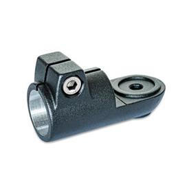  LST Swivel clamps, aluminum Type: MZ - With centering step<br />Surface: 2 - Black, textured powder-coated, RAL 9005