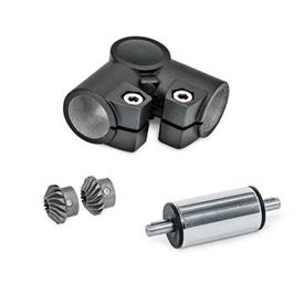  YLS L-angle gears, for single tube linear units Surface: 2 - Black, textured powder-coated, RAL 9005<br />Type: B - Angle gear box + bevel gear wheel set + drive unit (steel chrome plated)