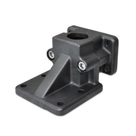  BMA Base flanged clamps, multi-piece, aluminum d<sub>1</sub> / s: B - Bore<br />Surface: 2 - Black, textured powder-coated, RAL 9005