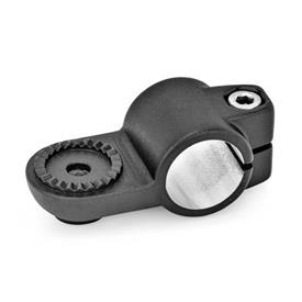  LSQ Swivel clamps, aluminum Type: AV - With external serration<br />Surface: 2 - Black, textured powder-coated, RAL 9005