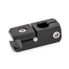  KGR Reling-Klemmhalter, Aluminium, mit Quer- / Parallelbohrung Typ: Q - mit Querbohrung<br />Oberfläche: S - Aluminium, schwarz eloxiert