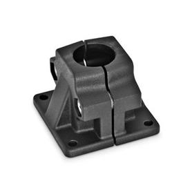  BM Base clamps, multi-piece, aluminum d<sub>1</sub> / s: B - Bore<br />Surface: 2 - Black, textured powder-coated, RAL 9005