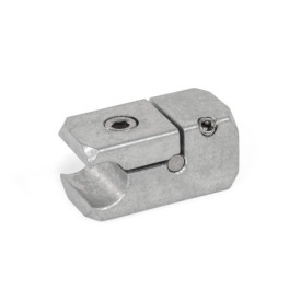  TGR Reling-T-Klemmhalter, Aluminium Form: A - mit Bohrung<br />Oberfläche: G - Aluminium gleitgeschliffen, matt