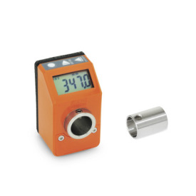 Position indicator, electronic with adapter bushing