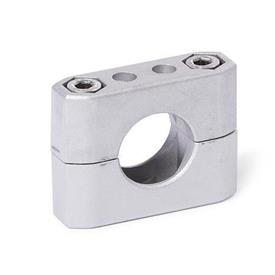  CM Tube supports, multi-piece, aluminum d<sub>1</sub> / s<sub>1</sub>: B - Bore<br />Surface: 8 - blasted, matt