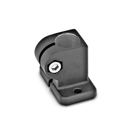  BKZ Base clamps, with two fastening bores, aluminum Surface: 2 - Black, textured powder-coated, RAL 9005