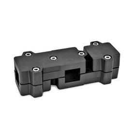  WMD Angle clamps, multi-piece, aluminum d<sub>1</sub> / s: V - Square<br />Surface: 2 - Black, textured powder-coated, RAL 9005