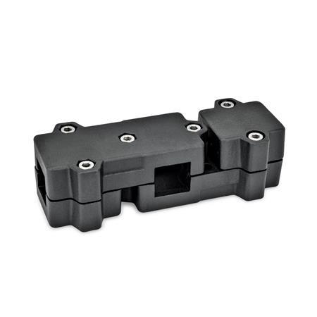  WMD Angle clamps, multi-piece, aluminum d<sub>1</sub> / s: V - Square
Surface: 2 - Black, textured powder-coated, RAL 9005