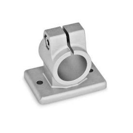 Flanged clamps, with two fastening bores, aluminum