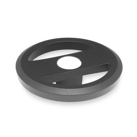  VZH Handwheels for linear units and transfer units Type: A - Without handle
Finish: 2 - textured finish, Textured powder-coated, Black , RAL 9005
d<sub>2</sub>: 125...160 - Spoked handwheel