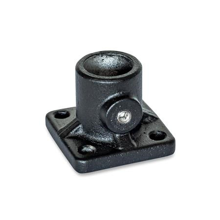  BKG Fuß-Klemmverbinder, mit Gewindestift, Aluminium Oberfläche: 2 - strukturiert pulverbeschichtet, Schwarz, RAL 9005