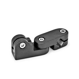  GKQ Gelenk-Klemmverbinder, Aluminium Oberfläche: 2 - strukturiert pulverbeschichtet, Schwarz, RAL 9005