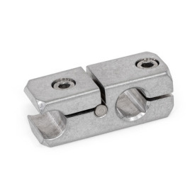  KGR Rail clamp mountings, aluminium, with cross / parallel bore Typ: P - With parallel bore<br />Finish: G - Aluminum tumbled, matt