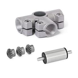  YTS T-angle gears, for single tube linear units Surface: 8 - blasted, matt<br />Type: C - Angle gear box + bevel gear wheel set + drive unit (stainless steel)