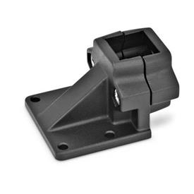  BML Base clamps, multi-piece, aluminum d<sub>1</sub> / s: V - Square<br />Surface: 2 - Black, textured powder-coated, RAL 9005
