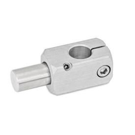  TG T-clamp mountings, aluminum Surface: G - Aluminum tumbled, matt<br />Type: W - With bolt (stainless steel, AISI 303)
