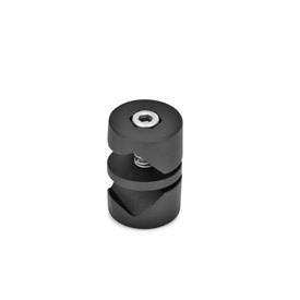  GMV Joint clamps, swiveling, aluminum Type: 2 - Hex socket cap screw stainless steel (DIN 912-A2-70 and hex nut DIN 934-A2)<br />Surface: 2 - Black, textured powder-coated, RAL 9005