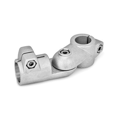  GSP Joint clamps, aluminum Type: T - Adjustment with 15° division (serration)
Surface: 8 - blasted, matt