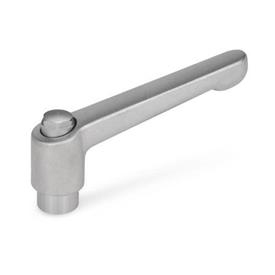 HEK Adjustable hand levers for tube clamps, internal thread, stainless steel 