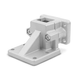 Base flanged clamps, multi-piece, aluminum