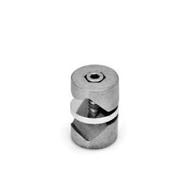  GMV Joint clamps, swiveling, aluminum Type: 2 - Hex socket cap screw stainless steel (DIN 912-A2-70 and hex nut DIN 934-A2)<br />Surface: G - Tumbled, glide coating, matt