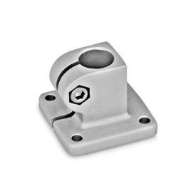 Base clamps, with four fastening bores, aluminum