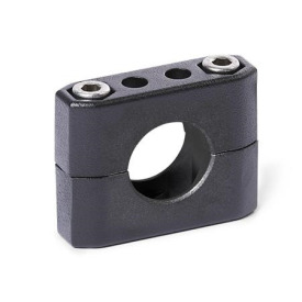  CM Tube supports, multi-piece, aluminum d<sub>1</sub> / s<sub>1</sub>: B - Bore<br />Surface: 2 - Black, textured powder-coated, RAL 9005