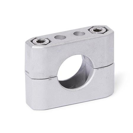  CM Schellen-Klemmverbinder, mehrteilig, Aluminium d<sub>1</sub> / s<sub>1</sub>: B - Bohrung
Oberfläche: 8 - gestrahlt, matt, gestrahlt, matt