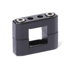  CM Tube supports, multi-piece, aluminum d<sub>1</sub> / s<sub>1</sub>: V - Square<br />Surface: 2 - Black, textured powder-coated, RAL 9005