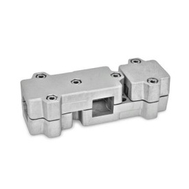  WMD Winkel-Klemmverbinder, mehrteilig, Aluminium d<sub>1</sub> / s: V - Vierkant<br />Oberfläche: 8 - gestrahlt, matt, gestrahlt, matt
