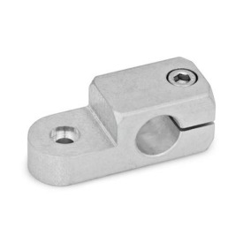  LG Laschen-Klemmhalter, Aluminium Oberfläche: G - Aluminium gleitgeschliffen, matt<br />Typ: Q - Klemmbohrung quer zur Laschenachse