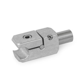  TGR Rail T-clamp mountings, aluminium Type: W - With stud (stainless steel, AISI 303)<br />Finish: G - Aluminum tumbled, matt