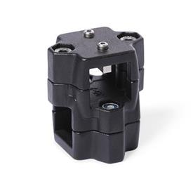  KM.E Cross linear unit connectors for one-axis systems, multi-piece, aluminum 