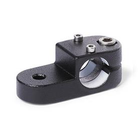  LKQ.E Swivel linear unit connectors, aluminium d1: G - with slide insert<br />Surface: 2 - Black, textured powder-coated, RAL 9005