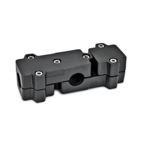  WMD Winkel-Klemmverbinder, mehrteilig, Aluminium d<sub>1</sub> / s: B - Bohrung<br />Oberfläche: 2 - strukturiert pulverbeschichtet, Schwarz, RAL 9005