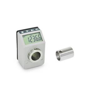  VZPE Position indicator, electronic with adapter bushing Surface: GR - Gray, RAL 7035
