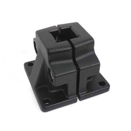  BM Base clamps, multi-piece, aluminum d<sub>1</sub> / s: V - Square
Surface: 2 - Black, textured powder-coated, RAL 9005